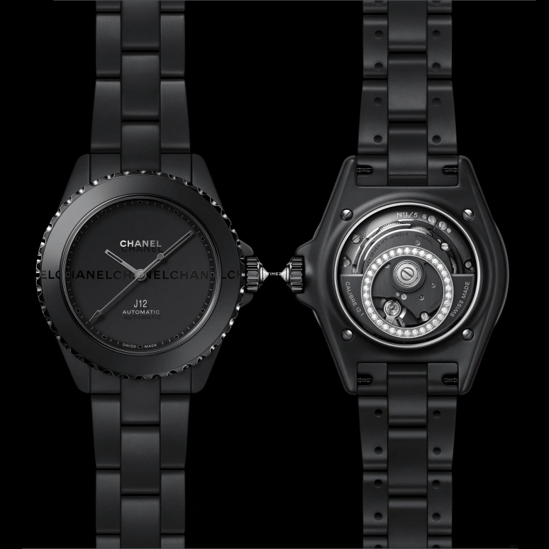 CHANEL,J12 38mm,38mm,Ceramic,Black,Automatic,70hours,In-house Caliber,H7696