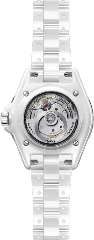 CHANEL,J12 33mm,33mm,Ceramic,Stainless Steel,White,Automatic,In-house Caliber,Sapphire,H9741