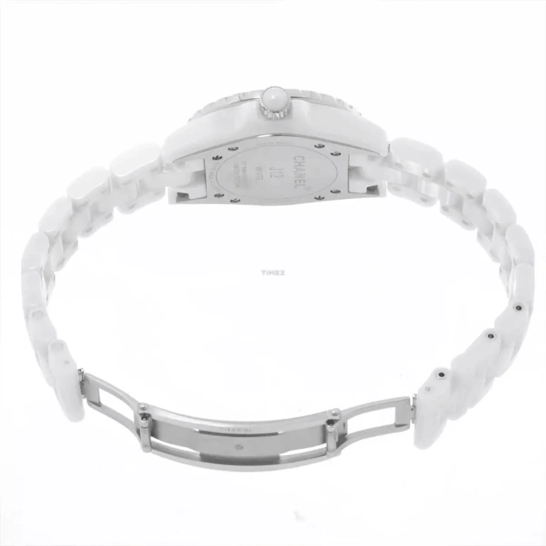 CHANEL,J12 33mm,33mm,Ceramic,White,Quartz,Sapphire,Crystal Glass,Round,H3442