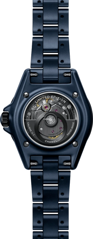 CHANEL,J12 33mm,33mm,Ceramic,Stainless Steel,Blue,Automatic,In-house Caliber,Sapphire,H10309