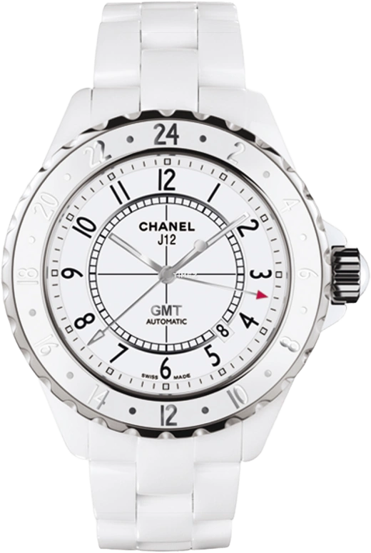 CHANEL,J12 42mm,42mm,Ceramic,White,Sapphire,Crystal Glass,Closed,H2126