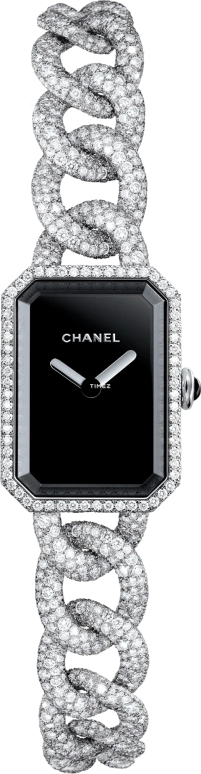 CHANEL,Première 16x22mm,16x22mm,White Gold,Black,Setting,Diamonds,H3291