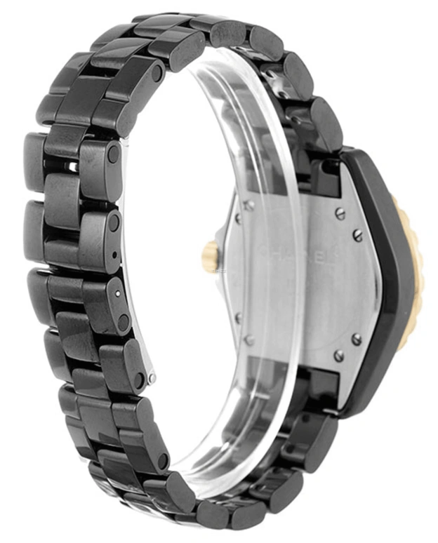 CHANEL,J12 33mm,33mm,Ceramic,Black,Quartz,Day,Sapphire,Crystal Glass,H2543