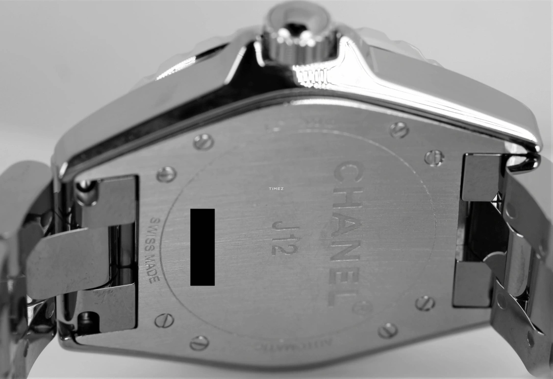 CHANEL,J12 38mm,38mm,Ceramic,Black,Grey,Automatic,Day,Sapphire,Crystal Glass,H3242