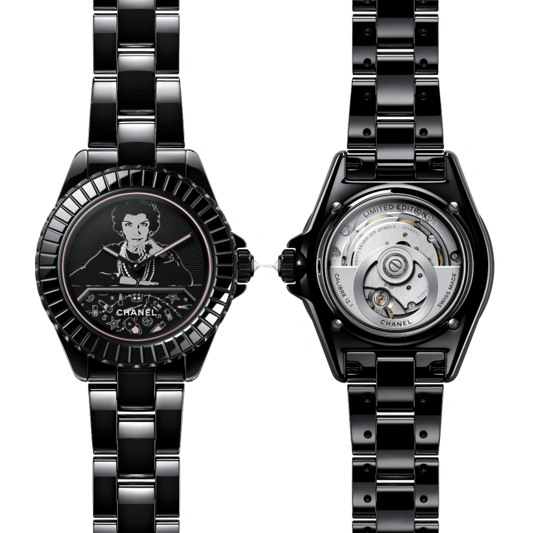 CHANEL,J12 38mm,38mm,Stainless Steel,Ceramic,Black,Automatic,70hours,In-house Caliber,H10313