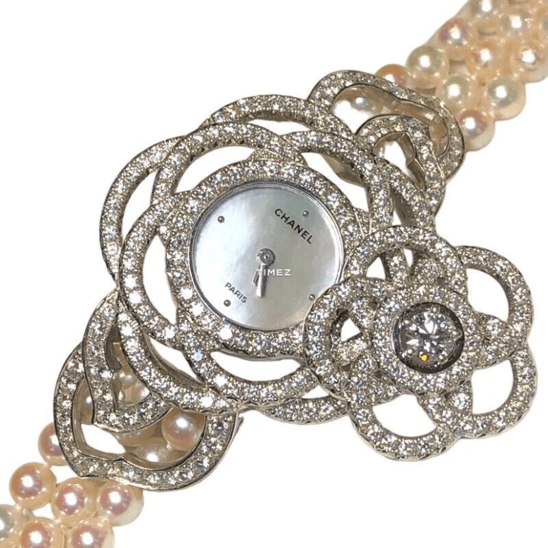 CHANEL,Jewelry Timepieces ,White Gold,White,Quartz,Silver White,Diamonds,Setting,J10576L