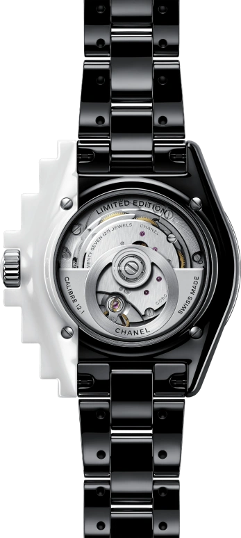 CHANEL,J12 38mm,38mm,Stainless Steel,Ceramic,Black,Automatic,Sapphire,Crystal Glass,Other,H7988