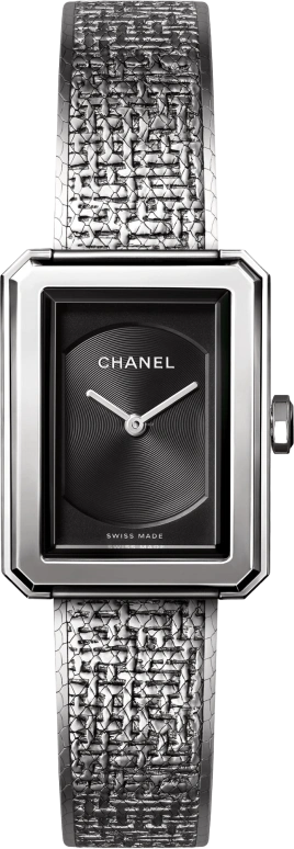 CHANEL,BOY·FRIEND 21.50x27.90mm,21.50x27.90mm,Stainless Steel,Black,Sapphire,Crystal Glass,Closed,H4876