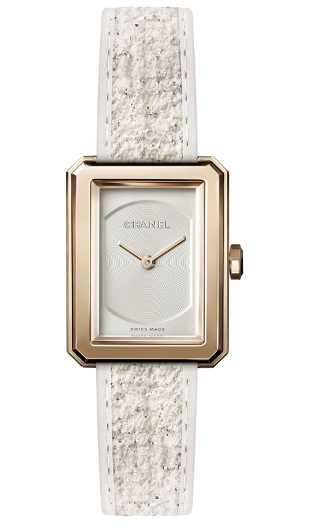 CHANEL,BOY·FRIEND 27.90x21.50mm,27.90x21.50mm,Beige Gold,White,Quartz,Sapphire,Crystal Glass,Rectangular,H6587,H6587-H6724