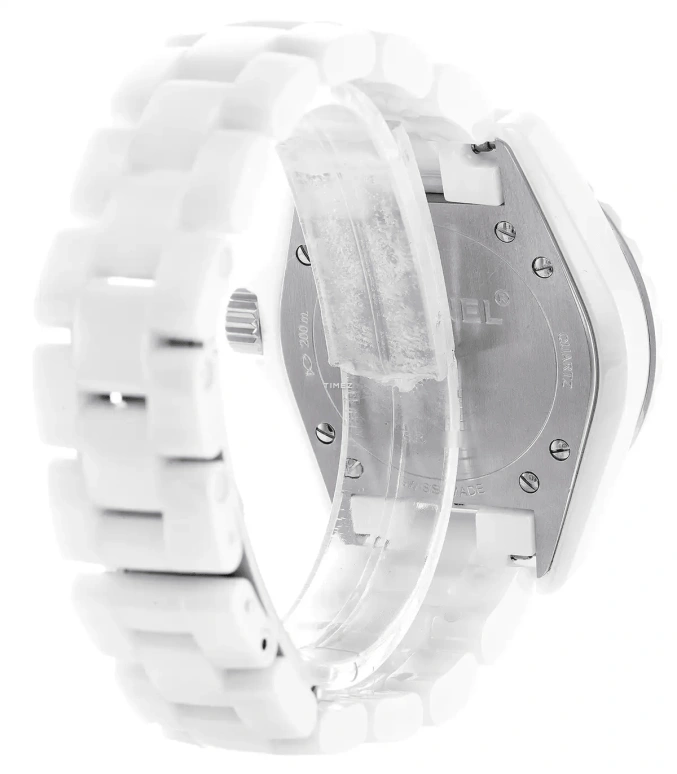 CHANEL,J12 33mm,33mm,Ceramic,White,Sapphire,Crystal Glass,Setting,Diamonds,H2123
