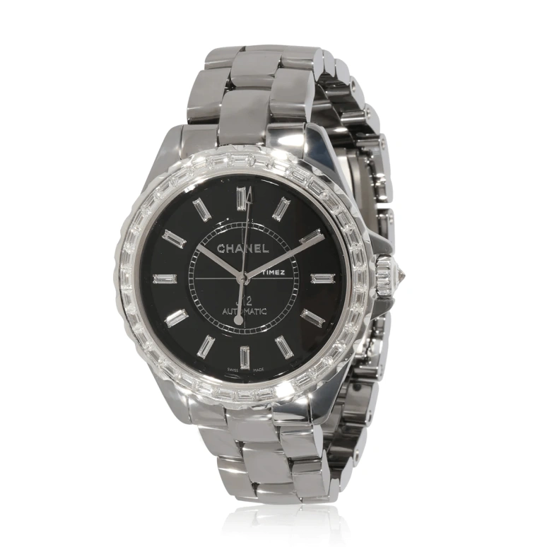 CHANEL,J12 41mm,41mm,Titanium,White Gold,Ceramic,Black,Automatic,Sapphire,Crystal Glass,Round,H3155