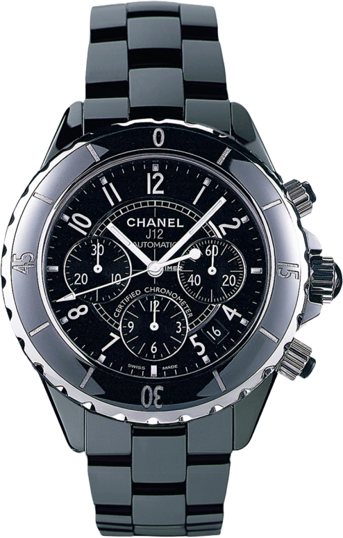 CHANEL,J12 41mm,41mm,Ceramic,Black,Sapphire,Crystal Glass,Closed,H0940