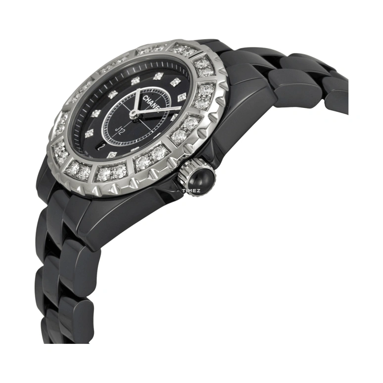 CHANEL,J12 33mm,33mm,Ceramic,Black,Quartz,Day,Sapphire,Crystal Glass,H2427