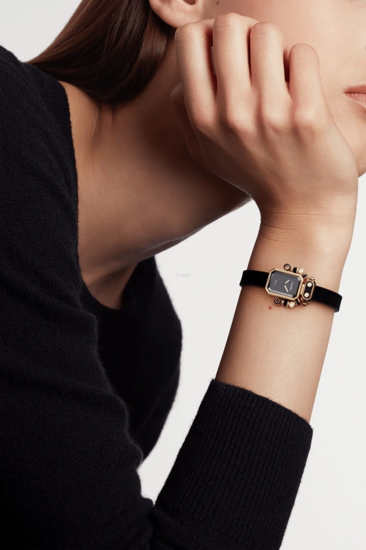 CHANEL,Première 19.70x15.20mm,19.70x15.20mm,Titanium,Yellow Gold,Ceramic,Black,Quartz,Sapphire,Crystal Glass,Rectangular,H7944