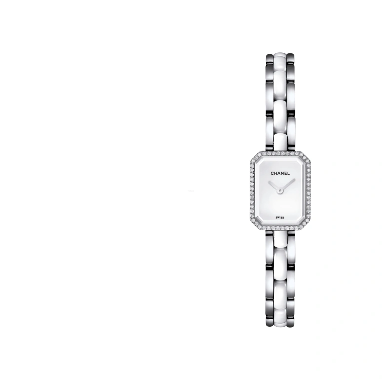 CHANEL,Première 19.70x15.20mm,19.70x15.20mm,Stainless Steel,White,Sapphire,Crystal Glass,Setting,Diamonds,H2132