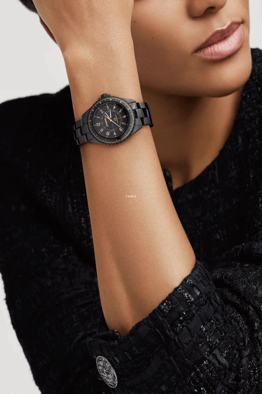 CHANEL,J12 38mm,38mm,Ceramic,Stainless Steel,Black,Automatic,Day,70hours,H9762