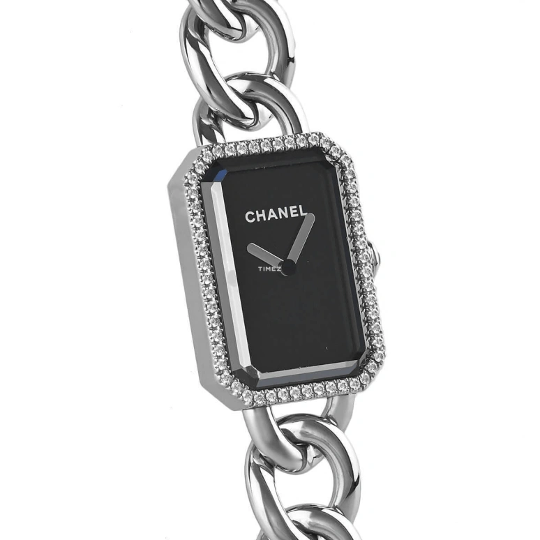 CHANEL,Première 16x22mm,16x22mm,Stainless Steel,Black,Quartz,Sapphire,Crystal Glass,Rectangular,H3252