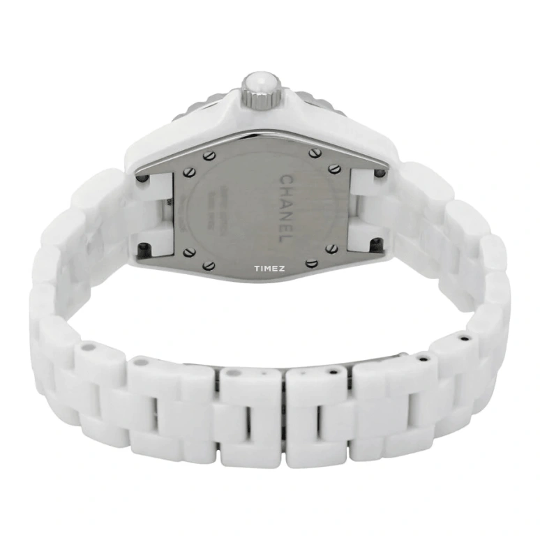 CHANEL,J12 33mm,33mm,Stainless Steel,Ceramic,White,Automatic,Sapphire,Crystal Glass,Round,H4861