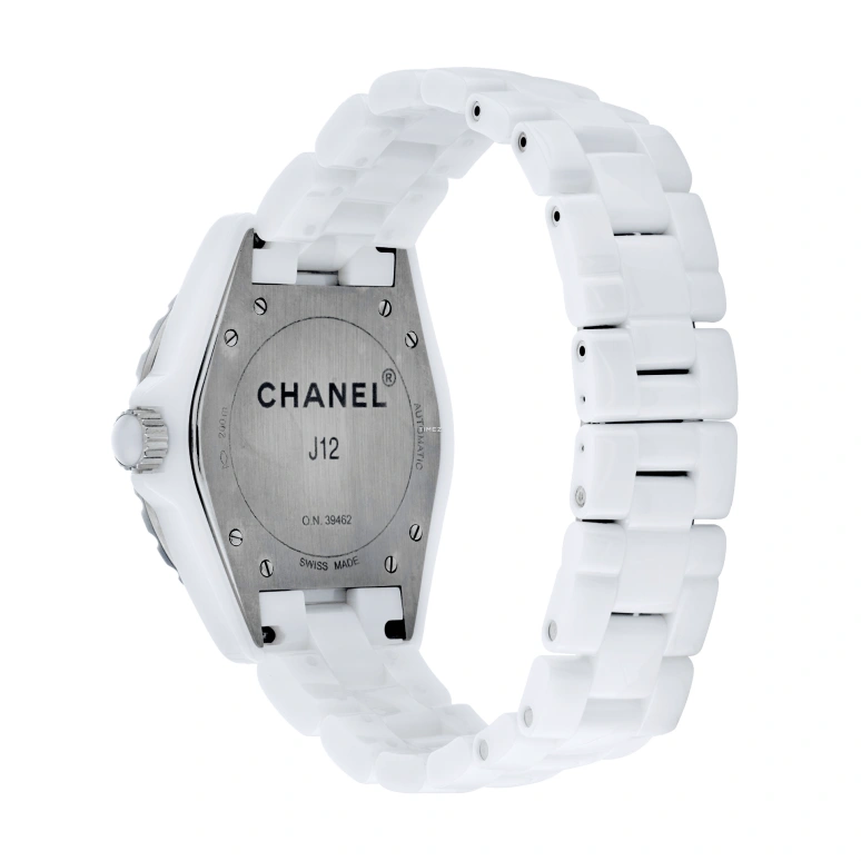 CHANEL,J12 42mm,42mm,Ceramic,White,Automatic,Day,Sapphire,Crystal Glass,H2981