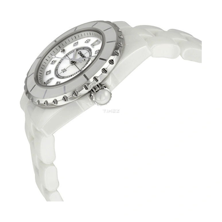 CHANEL,J12 33mm,33mm,Ceramic,White,Quartz,Sapphire,Crystal Glass,Round,H2422