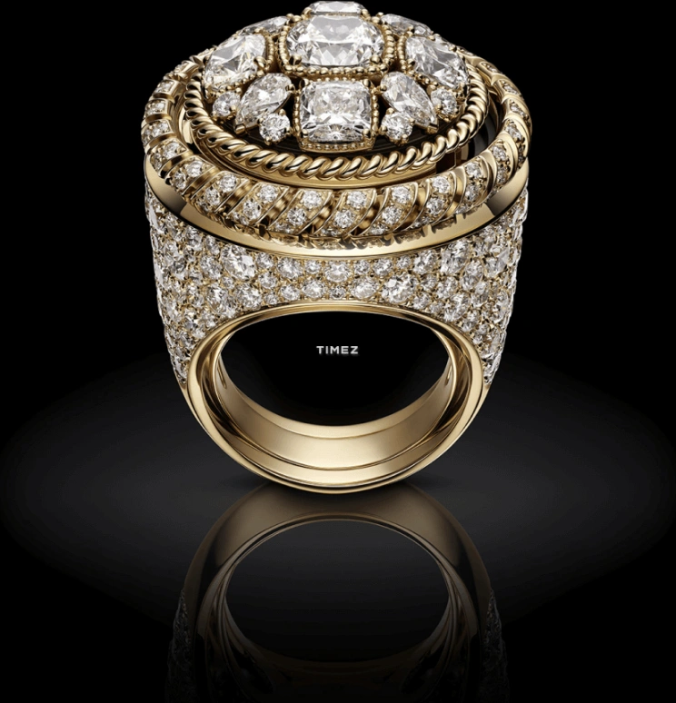 CHANEL,Mademoiselle Privé 25mm,25mm,Yellow Gold,Silver White,Quartz,Round,Gold,H7071