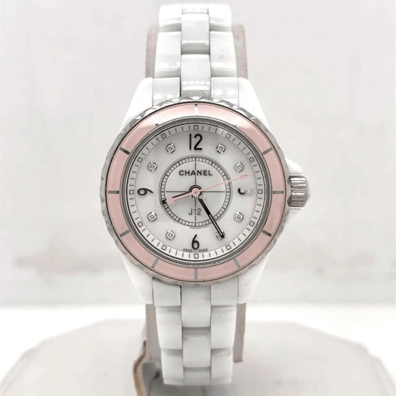 CHANEL,J12 29mm,29mm,Stainless Steel,Ceramic,White,Quartz,Sapphire,Crystal Glass,Round,H4466