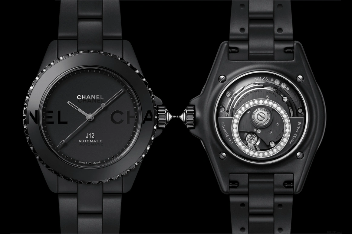 CHANEL,J12 38mm,38mm,Ceramic,Black,Automatic,70hours,In-house Caliber,H7694