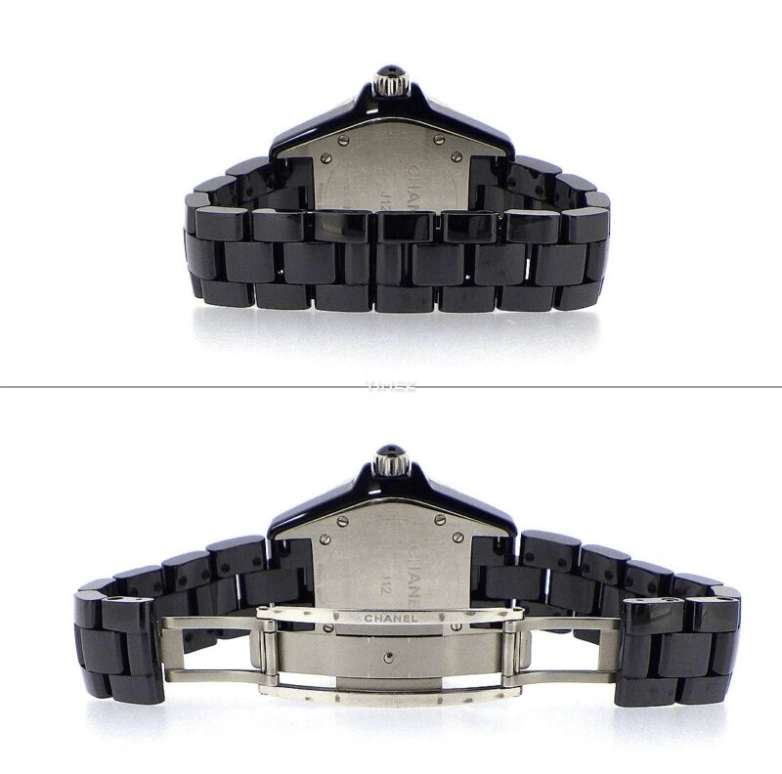 CHANEL,J12 33mm,33mm,Ceramic,Black,Quartz,Day,Sapphire,Crystal Glass,H2427