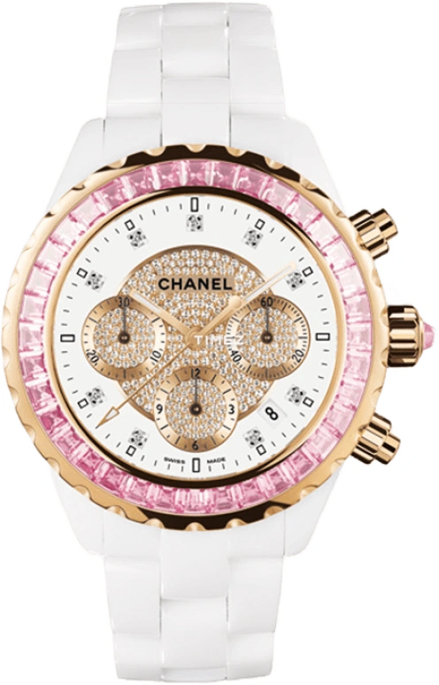 CHANEL,J12 41mm,41mm,Ceramic,White,Sapphire,Crystal Glass,Closed,H2161