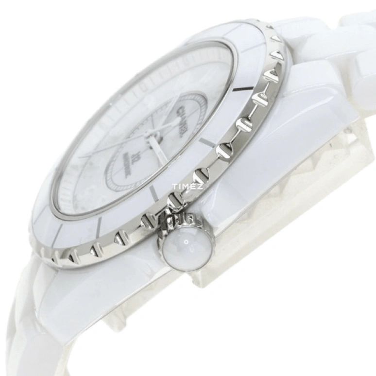 CHANEL,J12 38mm,38mm,Stainless Steel,Ceramic,White,Quartz,Sapphire,Crystal Glass,Round,H3443