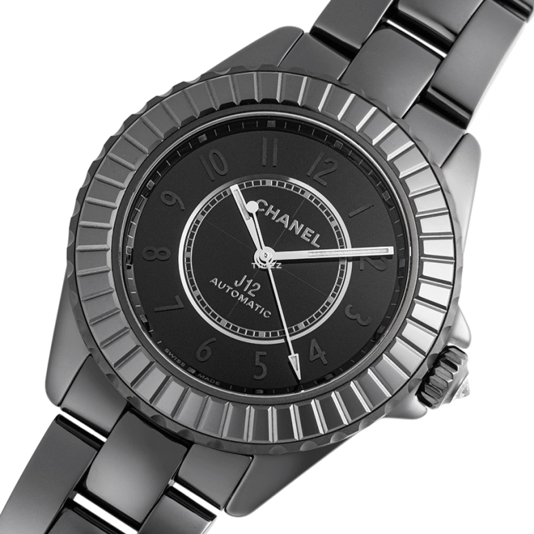 CHANEL,J12 38mm,38mm,Stainless Steel,Ceramic,Black,Automatic,70hours,In-house Caliber,H6347