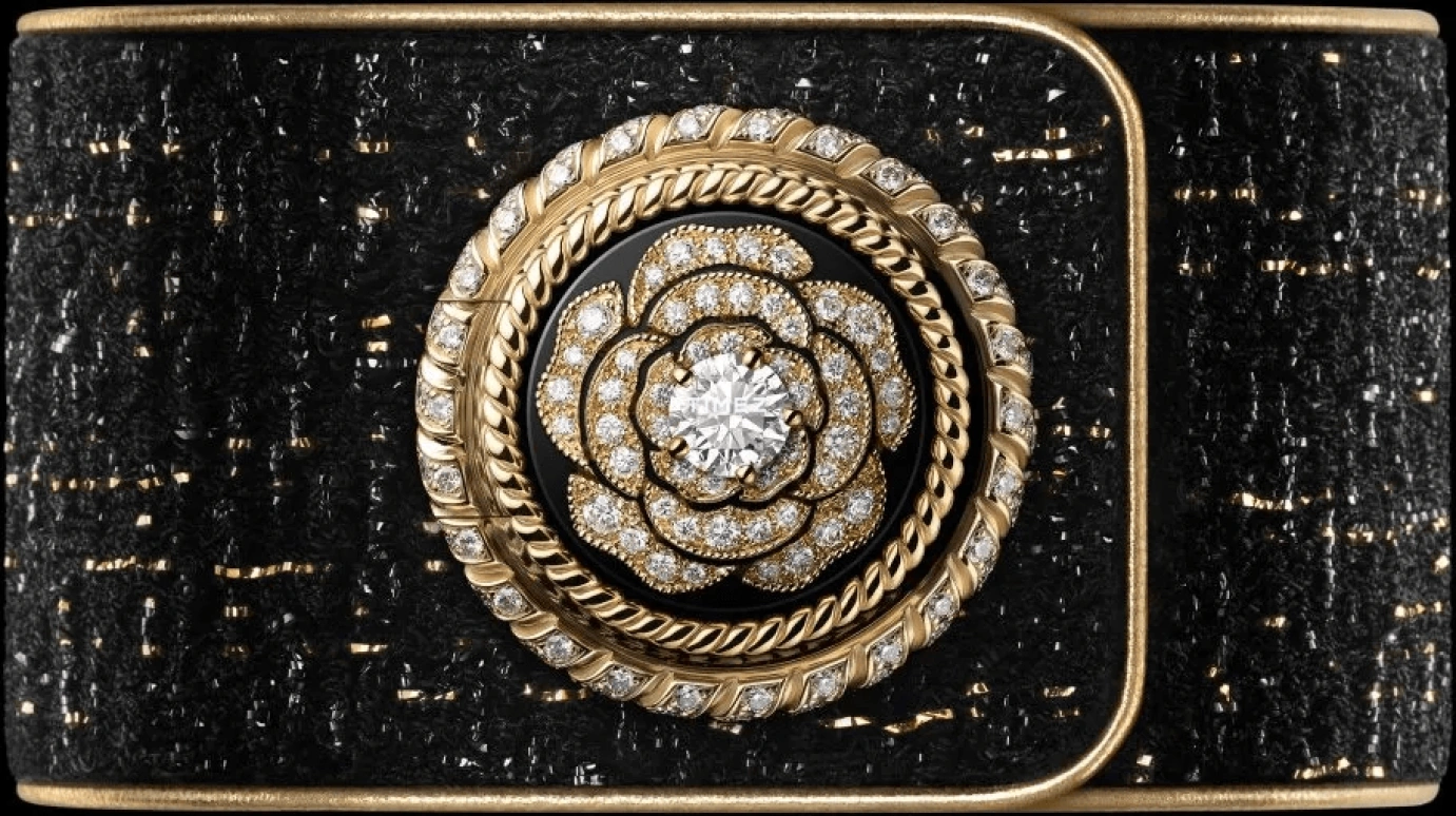 CHANEL,Mademoiselle Privé 25mm,25mm,Yellow Gold,Silver White,Quartz,Setting,Diamonds,H6467