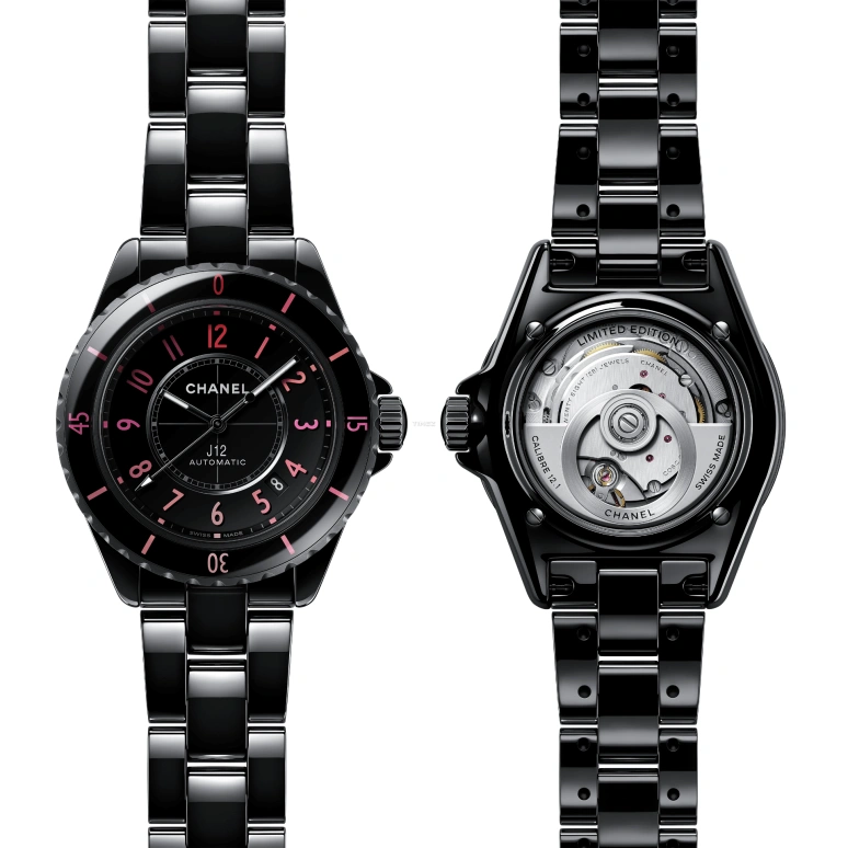 CHANEL,J12 38mm,38mm,Stainless Steel,Ceramic,Sapphire,Black,Automatic,Day,70hours,H10312
