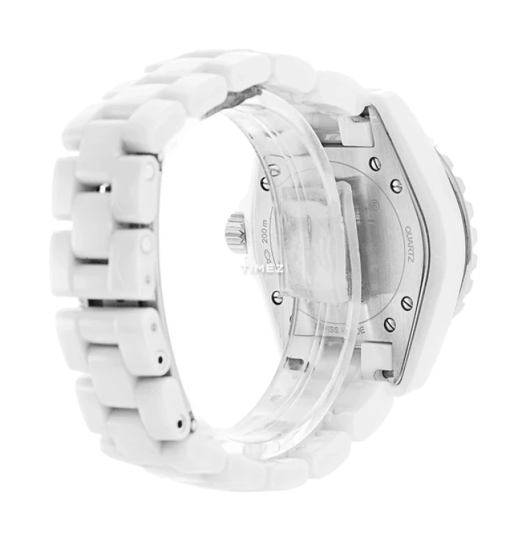 CHANEL,J12 33mm,33mm,Stainless Steel,Ceramic,White,Quartz,Day,Sapphire,Crystal Glass,H4467