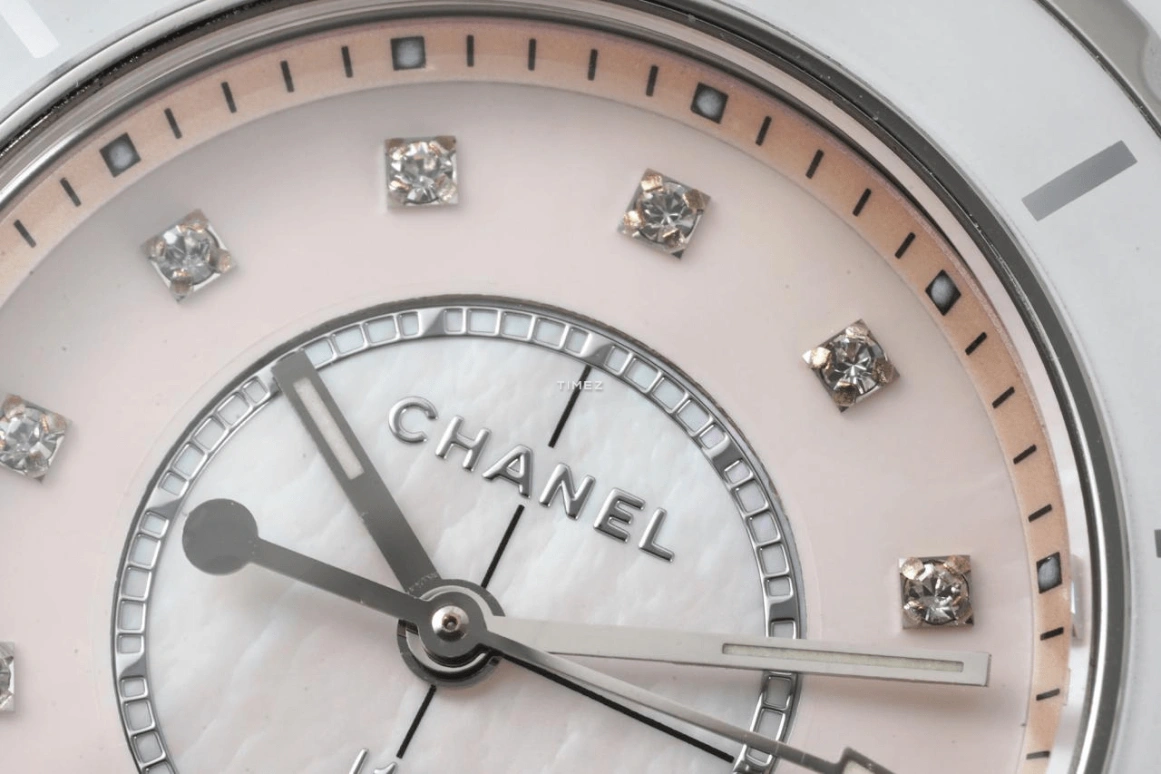 CHANEL,J12 33mm,33mm,Stainless Steel,Ceramic,Pink Red,Red,Quartz,Sapphire,Crystal Glass,Round,H5513