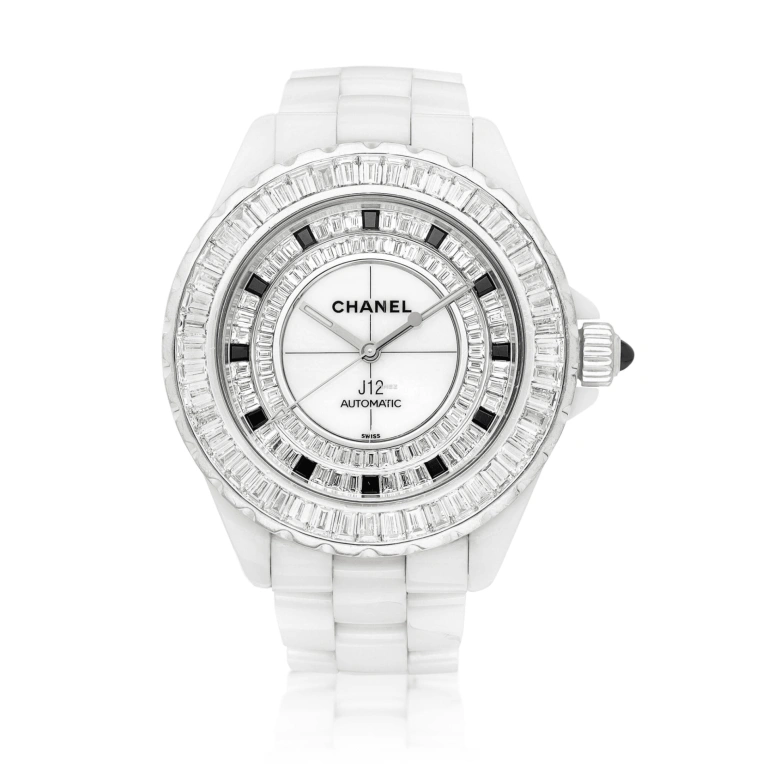 CHANEL,J12 42mm,42mm,Ceramic,White,Automatic,Sapphire,Crystal Glass,Round,H2030