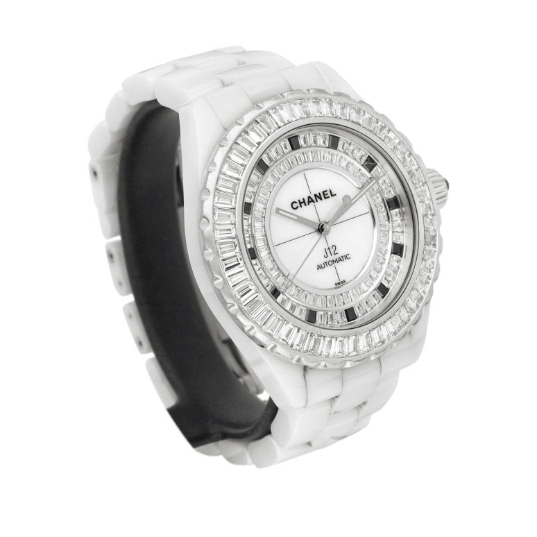 CHANEL,J12 42mm,42mm,Ceramic,White,Automatic,Sapphire,Crystal Glass,Round,H2030
