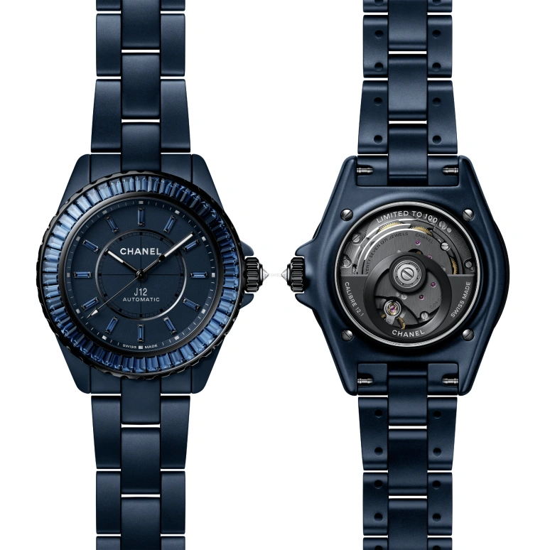 CHANEL,J12 38mm,38mm,Ceramic,Stainless Steel,Blue,Automatic,70hours,In-house Caliber,H10288