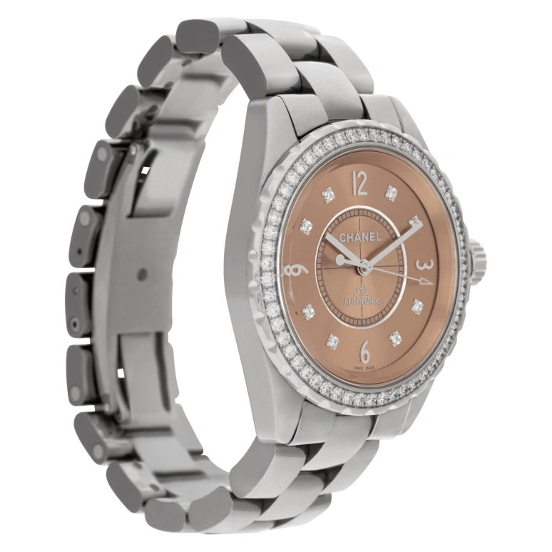 CHANEL,J12 38mm,38mm,Titanium,Ceramic,Pink Red,Red,Automatic,Sapphire,Crystal Glass,Round,H2564