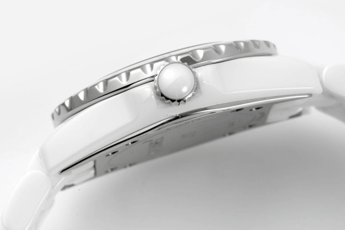 CHANEL,J12 33mm,33mm,Stainless Steel,Ceramic,Pink Red,Red,Quartz,Sapphire,Crystal Glass,Round,H5513