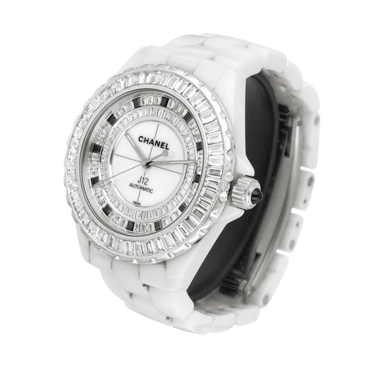 CHANEL,J12 42mm,42mm,Ceramic,White,Automatic,Sapphire,Crystal Glass,Round,H2030