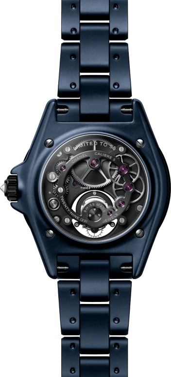 CHANEL,J12 38mm,38mm,Ceramic,Stainless Steel,Dark Blue,Handwound,Tourbillon,42hours,H10334