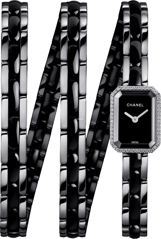 CHANEL,Première ,Stainless Steel,Black,Sapphire,Crystal Glass,Setting,Diamonds,H3058