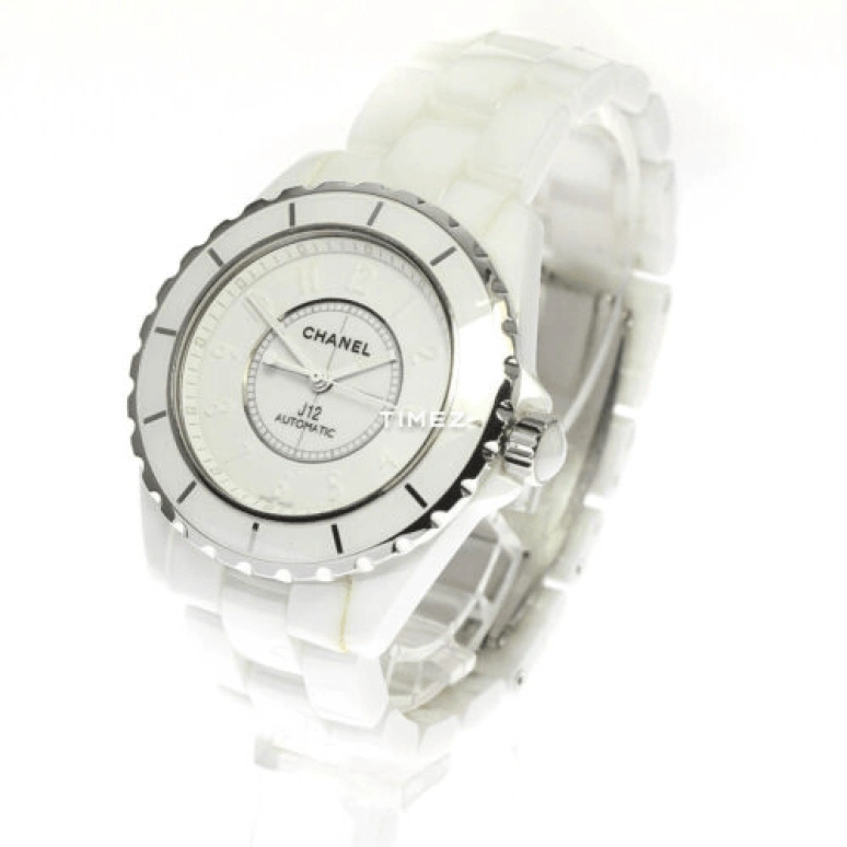 CHANEL,J12 38mm,38mm,Stainless Steel,Ceramic,White,Quartz,Sapphire,Crystal Glass,Round,H3443