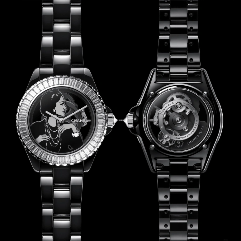 CHANEL,J12 38mm,38mm,Ceramic,Skeleton,Handwound,55hours,In-house Caliber,H7554