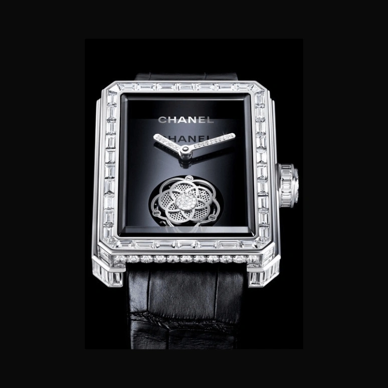 CHANEL,Première 28.50x37mm,28.50x37mm,White Gold,Black,Handwound,Tourbillon,Sapphire,Crystal Glass,H3092