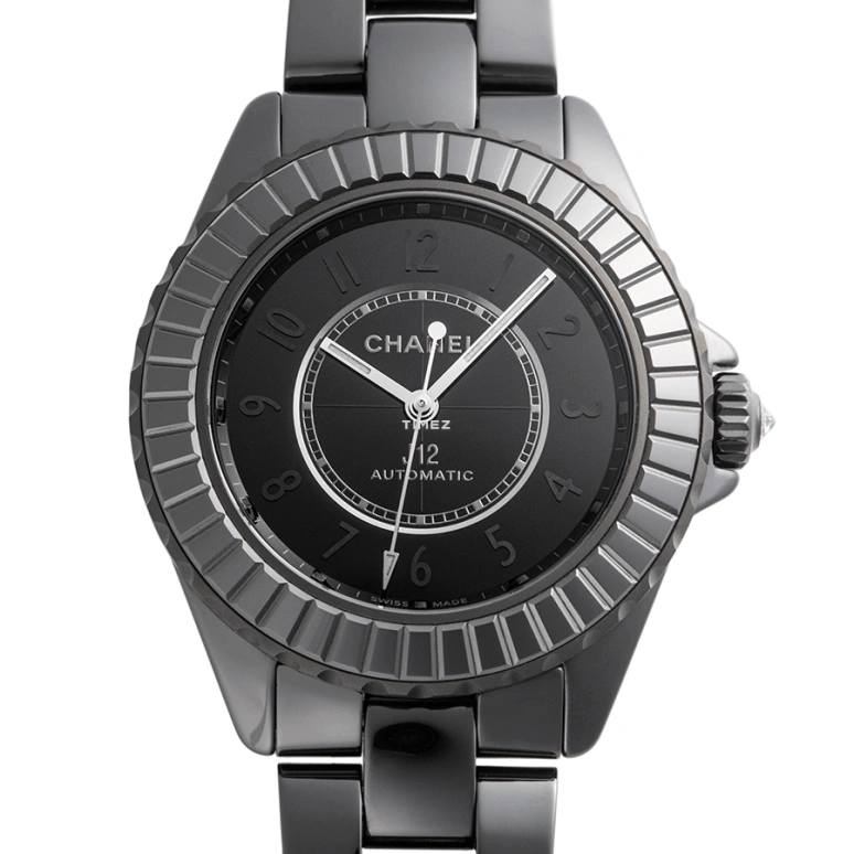 CHANEL,J12 38mm,38mm,Stainless Steel,Ceramic,Black,Automatic,70hours,In-house Caliber,H6347