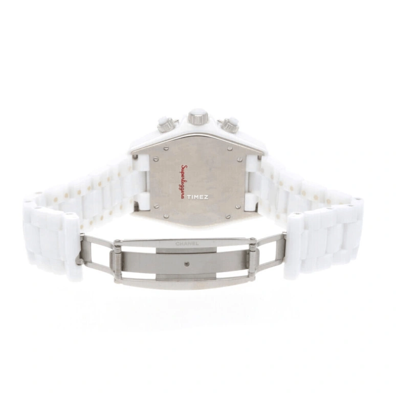 CHANEL,J12 41mm,41mm,Stainless Steel,Ceramic,White,Quartz,Chronograph,Day,H3410