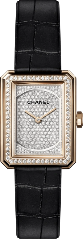 CHANEL,BOY·FRIEND 27.90x21.50mm,27.90x21.50mm,Rose Gold,Sapphire,Crystal Glass,Setting,Diamonds,Paved,H4880
