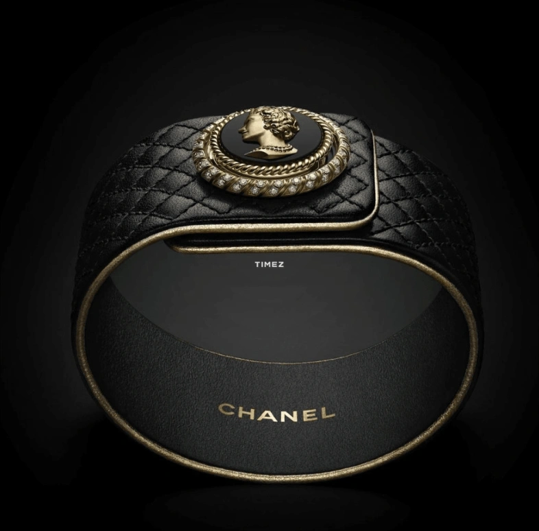 CHANEL,Mademoiselle Privé 25mm,25mm,Yellow Gold,Silver White,Quartz,Gold,Setting,Diamonds,H7068